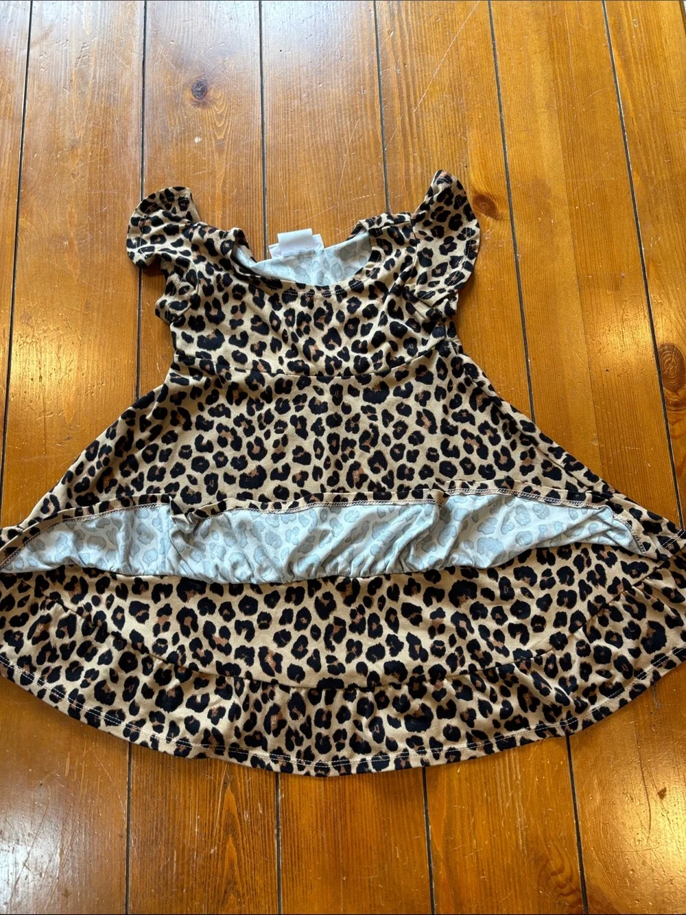 Bonnie Baby Leopard Print Tiered Ruffle Hem Kids Dress Size 24 Months EUC